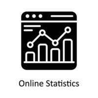 uppkopplad statistik vektor fast ikon design illustration. digital marknadsföring symbol på vit bakgrund eps 10 fil