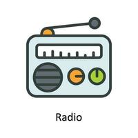 Radio Vektor füllen Gliederung Symbol Design Illustration. Netzwerk und Kommunikation Symbol auf Weiß Hintergrund eps 10 Datei