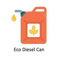 eco diesel kan vektor platt ikon design illustration. natur och ekologi symbol på vit bakgrund eps 10 fil