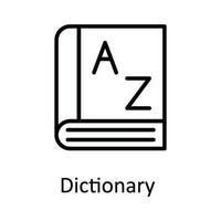 Wörterbuch Vektor Gliederung Symbol Design Illustration. Bildung Symbol auf Weiß Hintergrund eps 10 Datei