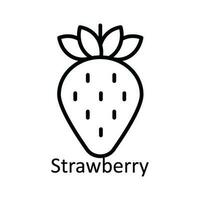 Erdbeere Vektor Gliederung Symbol Design Illustration. Essen und Getränke Symbol auf Weiß Hintergrund eps 10 Datei