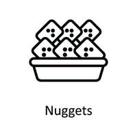 Nuggets Vektor Gliederung Symbol Design Illustration. Essen und Getränke Symbol auf Weiß Hintergrund eps 10 Datei