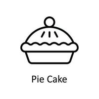 Kuchen Kuchen Vektor Gliederung Symbol Design Illustration. Essen und Getränke Symbol auf Weiß Hintergrund eps 10 Datei
