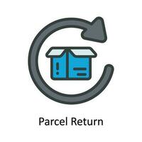 Paket Rückkehr Vektor füllen Gliederung Symbol Design Illustration. Versand und Lieferung Symbol auf Weiß Hintergrund eps 10 Datei