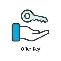 Angebot Schlüssel Vektor füllen Gliederung Symbol Design Illustration. Cyber Sicherheit Symbol auf Weiß Hintergrund eps 10 Datei