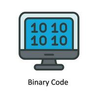 binär Code Vektor füllen Gliederung Symbol Design Illustration. Cyber Sicherheit Symbol auf Weiß Hintergrund eps 10 Datei