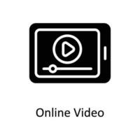 online Video Vektor solide Symbol Design Illustration. Digital Marketing Symbol auf Weiß Hintergrund eps 10 Datei