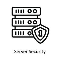 server säkerhet vektor översikt ikon design illustration. cyber säkerhet symbol på vit bakgrund eps 10 fil