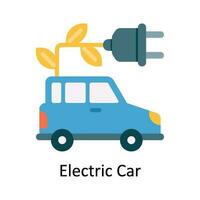 elektrisk bil vektor platt ikon design illustration. natur och ekologi symbol på vit bakgrund eps 10 fil