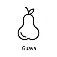 guava vektor översikt ikon design illustration. mat och drycker symbol på vit bakgrund eps 10 fil