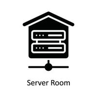 Server Zimmer Vektor solide Symbol Design Illustration. Netzwerk und Kommunikation Symbol auf Weiß Hintergrund eps 10 Datei