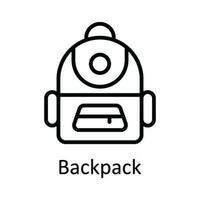 Rucksack Vektor Gliederung Symbol Design Illustration. Bildung Symbol auf Weiß Hintergrund eps 10 Datei