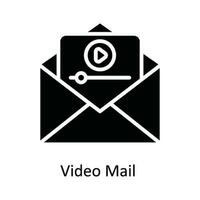 Video Mail Vektor solide Symbol Design Illustration. Multimedia Symbol auf Weiß Hintergrund eps 10 Datei