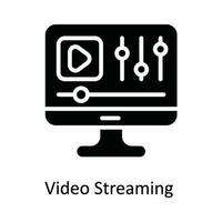 video strömning vektor fast ikon design illustration. multimedia symbol på vit bakgrund eps 10 fil