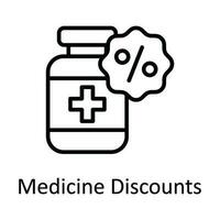 Medizin Rabatte Vektor Gliederung Symbol Design Illustration. medizinisch und Gesundheit Symbol auf Weiß Hintergrund eps 10 Datei