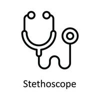 Stethoskop Vektor Gliederung Symbol Design Illustration. medizinisch und Gesundheit Symbol auf Weiß Hintergrund eps 10 Datei