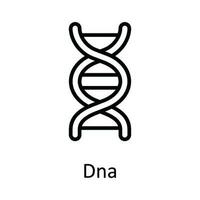 dna vektor översikt ikon design illustration. medicinsk och hälsa symbol på vit bakgrund eps 10 fil