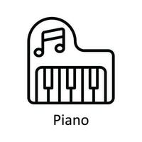 Klavier Vektor Gliederung Symbol Design Illustration. Multimedia Symbol auf Weiß Hintergrund eps 10 Datei