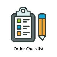bestellen Checkliste Vektor füllen Gliederung Symbol Design Illustration. Versand und Lieferung Symbol auf Weiß Hintergrund eps 10 Datei