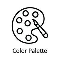 Farbe Palette Vektor Gliederung Symbol Design Illustration. Bildung Symbol auf Weiß Hintergrund eps 10 Datei