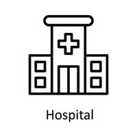 Krankenhaus Vektor Gliederung Symbol Design Illustration. medizinisch und Gesundheit Symbol auf Weiß Hintergrund eps 10 Datei