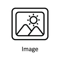Bild Vektor Gliederung Symbol Design Illustration. Multimedia Symbol auf Weiß Hintergrund eps 10 Datei