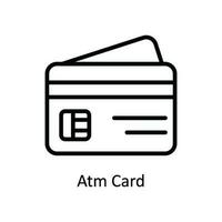 Geldautomat Karte Vektor Gliederung Symbol Design Illustration. Versand und Lieferung Symbol auf Weiß Hintergrund eps 10 Datei