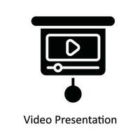Video Präsentation Vektor solide Symbol Design Illustration. Multimedia Symbol auf Weiß Hintergrund eps 10 Datei