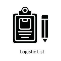 logistisk lista vektor fast ikon design illustration. frakt och leverans symbol på vit bakgrund eps 10 fil