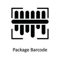 Paket Barcode Vektor solide Symbol Design Illustration. Versand und Lieferung Symbol auf Weiß Hintergrund eps 10 Datei