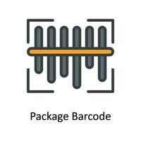 Paket Barcode Vektor füllen Gliederung Symbol Design Illustration. Versand und Lieferung Symbol auf Weiß Hintergrund eps 10 Datei