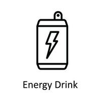 Energie trinken Vektor Gliederung Symbol Design Illustration. Essen und Getränke Symbol auf Weiß Hintergrund eps 10 Datei