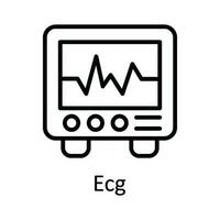 EKG Vektor Gliederung Symbol Design Illustration. medizinisch und Gesundheit Symbol auf Weiß Hintergrund eps 10 Datei