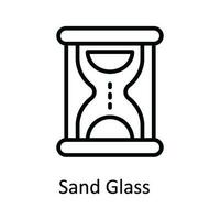 Sand Glas Vektor Gliederung Symbol Design Illustration. Benutzer Schnittstelle Symbol auf Weiß Hintergrund eps 10 Datei