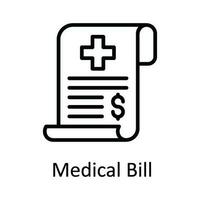 medizinisch Rechnung Vektor Gliederung Symbol Design Illustration. medizinisch und Gesundheit Symbol auf Weiß Hintergrund eps 10 Datei