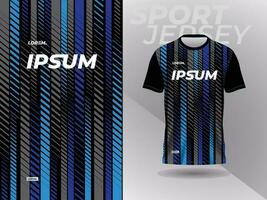 Blau schwarz Hemd Sport Jersey Attrappe, Lehrmodell, Simulation Vorlage Design zum Fußball, Fußball, Rennen, Spiele, Moto-Cross, Radfahren, und Laufen vektor