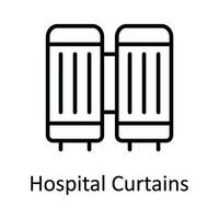 Krankenhaus Vorhänge Vektor Gliederung Symbol Design Illustration. medizinisch und Gesundheit Symbol auf Weiß Hintergrund eps 10 Datei
