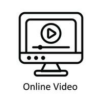 online Video Vektor Gliederung Symbol Design Illustration. Benutzer Schnittstelle Symbol auf Weiß Hintergrund eps 10 Datei