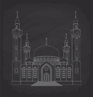 Muslim Moschee dünn Linie Illustration vektor