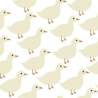 nahtlos Muster von süß Ente auf Weiß Hintergrund. Karikatur Vektor Illustration.