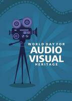 Welt Tag zum audiovisuell Tag Hintergrund Illustration. audiovisuell Erbe Banner Illustration. Vektor eps 10