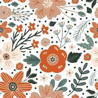 süß retro Farbe Blumen- Illustration nahtlos Muster vektor