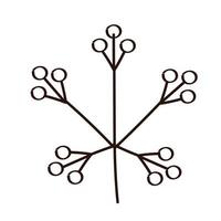 Zweig mit Samen Pflanzenökologie Linienstil-Symbol vektor
