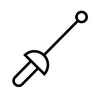 Symbol für die Linie des Sportschwerts der Fechtausrüstung vektor