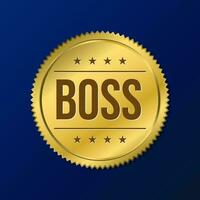 Boss golden Führung Geschäft Etikette Symbol Zeichen Design Vektor