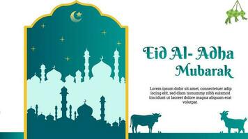 eid al Adha natt landskap baner passa för islamic händelse vektor