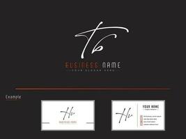 modern signatur tb logotyp brev, minimalistisk platt tb lyx logotyp ikon design vektor