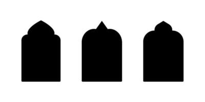 islamische Vektorform eines Fenster- oder Türbogens. arabisches Rahmenset. Ramadan Kareem-Silhouette-Symbol vektor