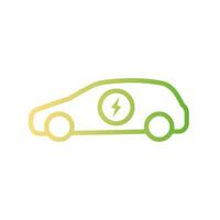 elektrisch Auto Symbol. Hybrid Fahrzeug Piktogramm. Linie elektrisch Auto vektor