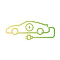 elektrisch Auto Symbol. Hybrid Fahrzeug Piktogramm. Linie elektrisch Auto vektor